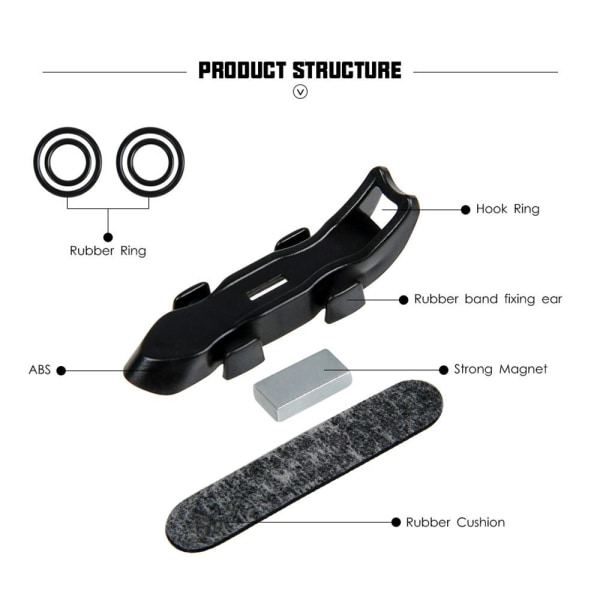 1 sæt magnetisk krog Secure Keeps Lures Holdere SORT SORT Black