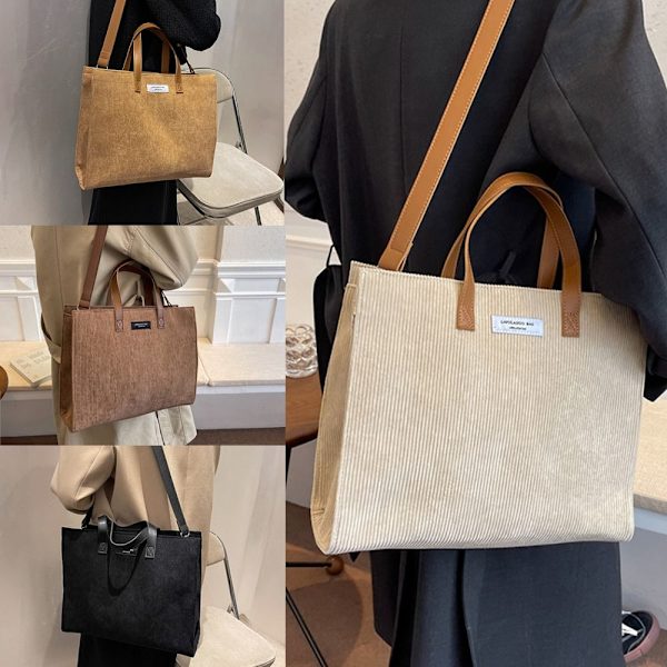 Kanvas Olkalaukku Ostoskassit KHAKI khaki