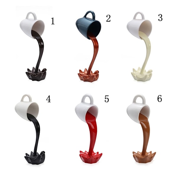 Flydende kaffekopskulptur Skulptur med flydende kaffekrus 2 2 2