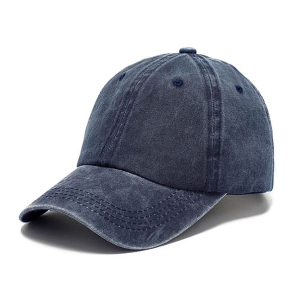 Brev Broderi Baseball Caps Distressed Faded Hatte GRÅ grey