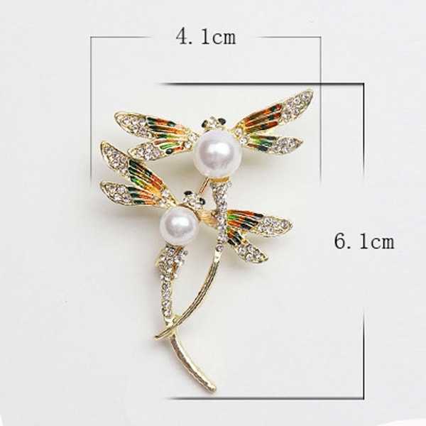 Dobbel Dragonfly Brosje Insekt Pin Badge Emalje Pin 2pcs