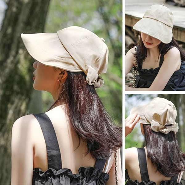 Bows Bucket Hat Sun Visor Hatut MUSTA Black