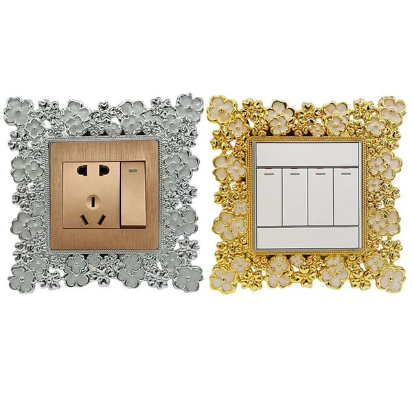 Lysbryterdeksel Surround Sokkel Ramme SØLV Silver