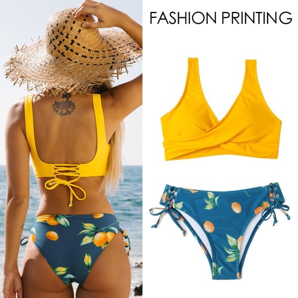 Split Badetøj Badedragt GUL XL yellow XL