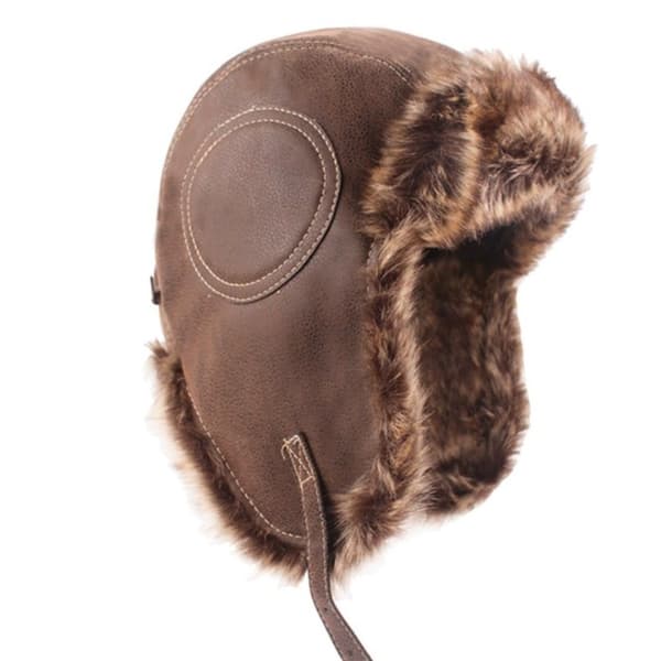 Vinter Trapper Hat Øreklapper Termohætter Kold KAFFE Coffee XL（60-62cm）-XL（60-62cm）