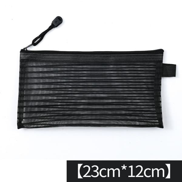20 STK Stripe File Bag Glidelås Oppbevaringspose Mesh Rett