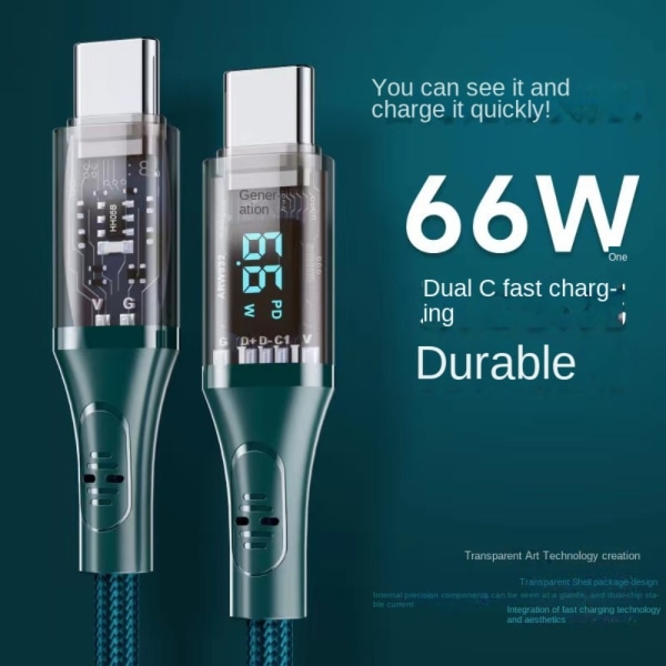 Ladekabel Datakabel GRØNN USB TIL TYPE C USB TIL TYPE C Green USB to Type C-USB to Type C