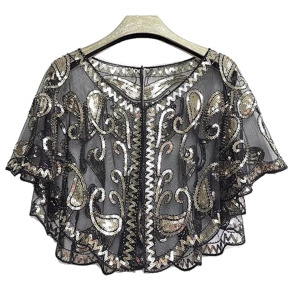 Dam Sjal Evening Prom Cape VIT&SILVER white&silver