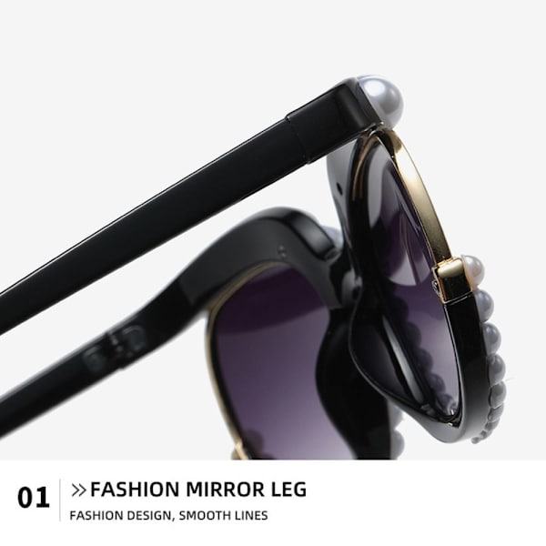 Pearl Sunglassesf eller Dame Festbriller SORT-GRÅ Black-Gray Yellow