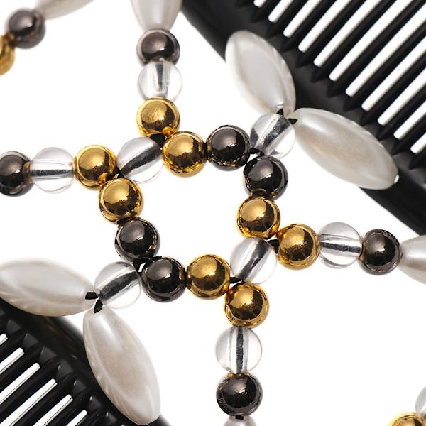 3 Stk Magic Hair Comb Dobbel Comb Beaded Hårklemme