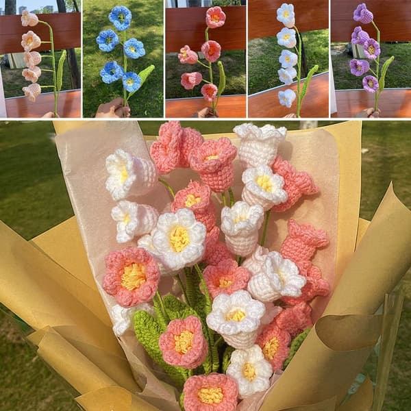 Handstickad lavendelblomma Lavendelflätad blomma BLÅ Blue