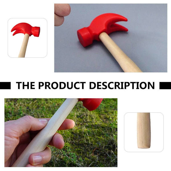 Barn Hammer Claw Hammer Toy RÖD Red