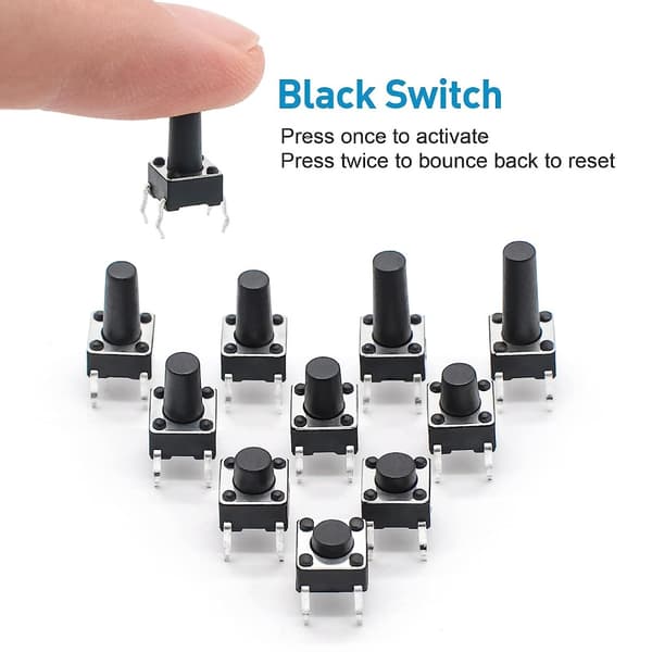 200 stk 4-pins Light Touch Taktil trykknappbryter mikro