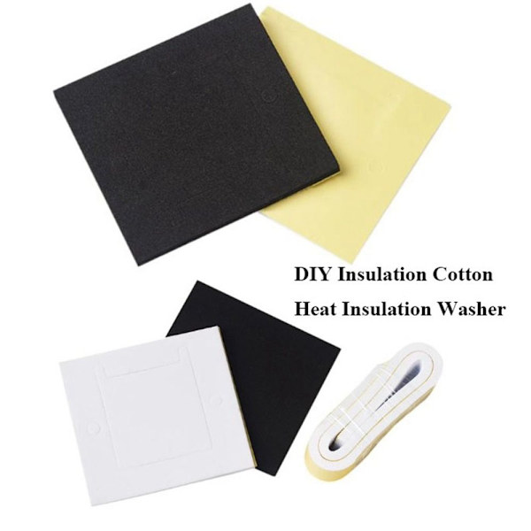 1/5 stk svampet varmeisolering bomuldsvarme SORT 20X2CM Black 20x2cm