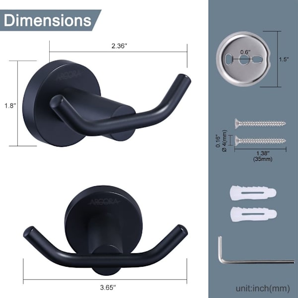 Pyyhekoukut Double Robe Towel Hook Käsipyyhepidike