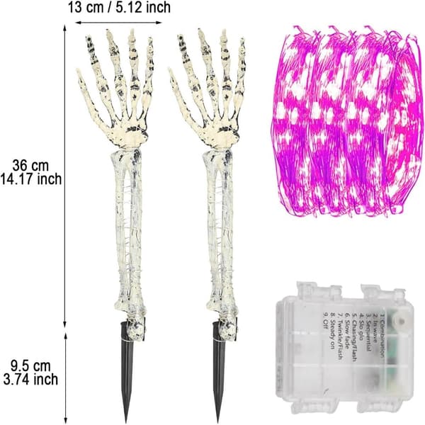 Skeleton Håndlampe Led Solar Energy String Lights VARMT LYS warm light
