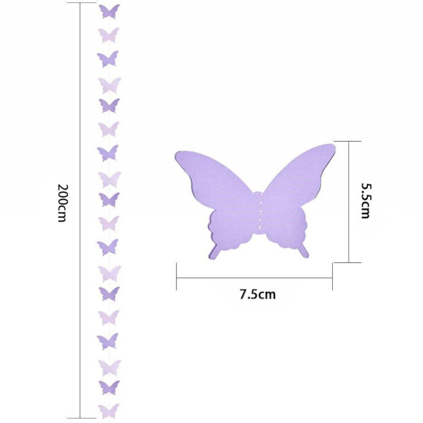 5kpl Butterfly Garland Riippuva lippu lippu PUNAINEN Red