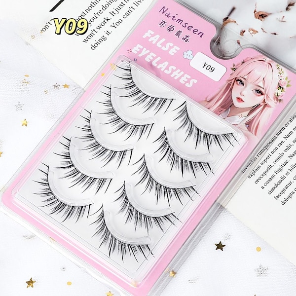 5 par/kartong Fluffiga lösögonfransar Fake Lashes Y09 Y09 Y09