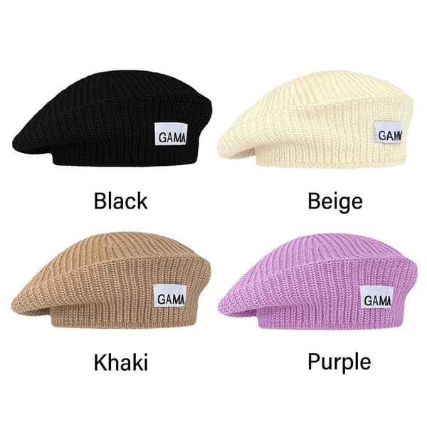 Stickad baskermössa Varm cap BEIGE beige
