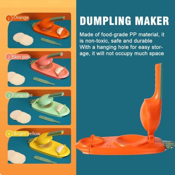 2 i 1 Dumpling Maker Kök Dumpling Making Tool Dumpling Pressning rosa