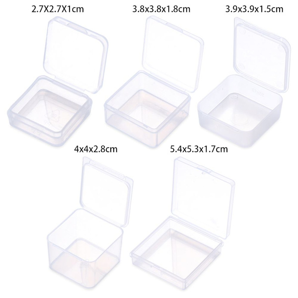 Små förvaringsboxpärlor Behållare 4X4X2.8CM 4x4x2.8cm