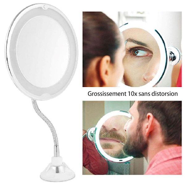 10X sminkspegel sminkspegel med LED-ljus sminkspegel