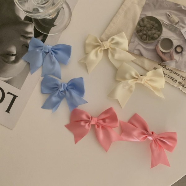 6 kpl Bow Hair Clips Bowknot Hair Barrettes VALKOINEN white