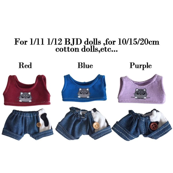 1Set Handgjord väst Sweatshirt Outfits LILA 20CM Purple 20cm