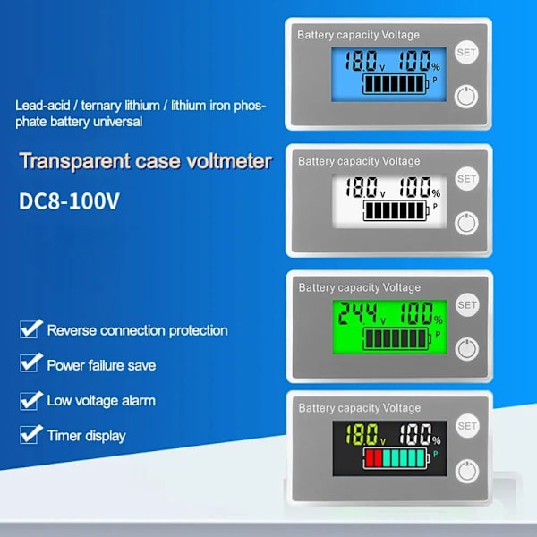 Batterikapacitetsindikator Digitalt voltmeter B B B