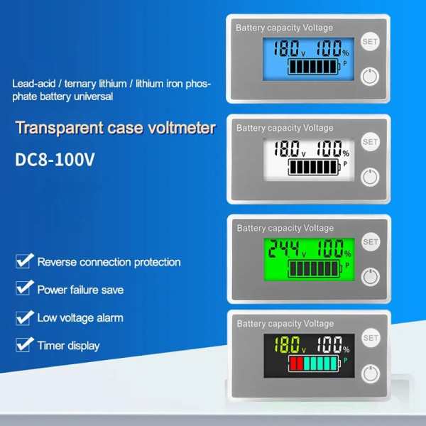 Batterikapasitetsindikator Digital voltmeter C C C