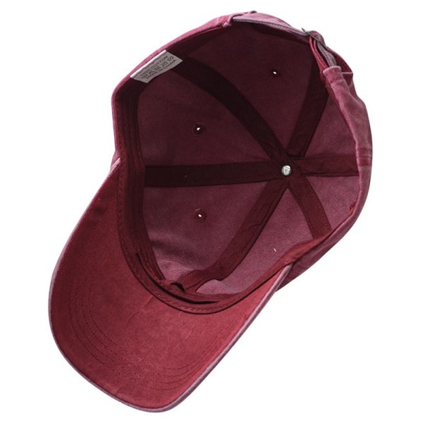 Broderi Baseball Caps Distressed Faded Hats WINE RED wine red