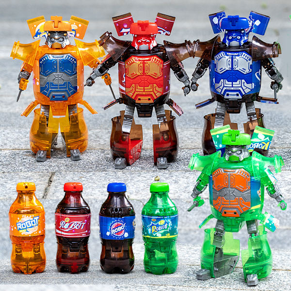Transformers transform Coca Cola beverage robots toy green