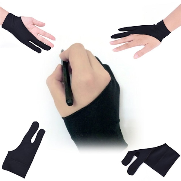Tegnehandsker Anti-Beskidning To Fingre Sort