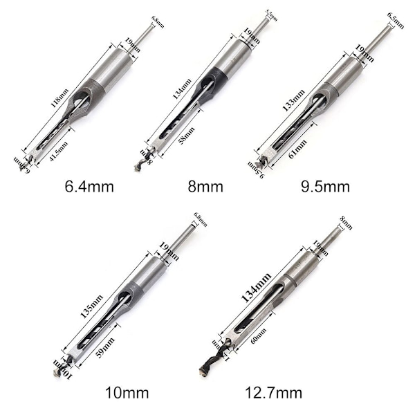 Neliömäinen reikäporanterä puuntyöstötyökalu 12,7 mm 12.7mm