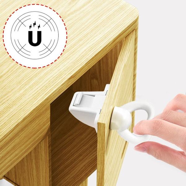 Skabssikkerhedslåse Magnetisk børnelås LÅS OG NØGLE lock and key