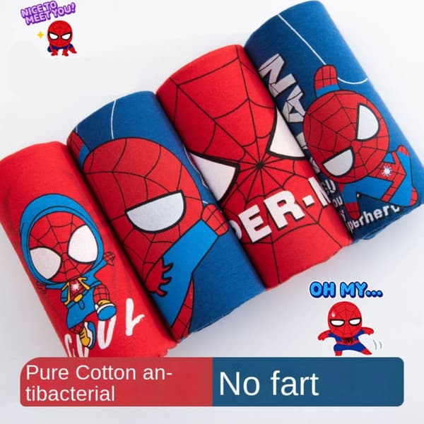 4 STK Spiderman barneunderbukser Marvel Anime underbukse L L