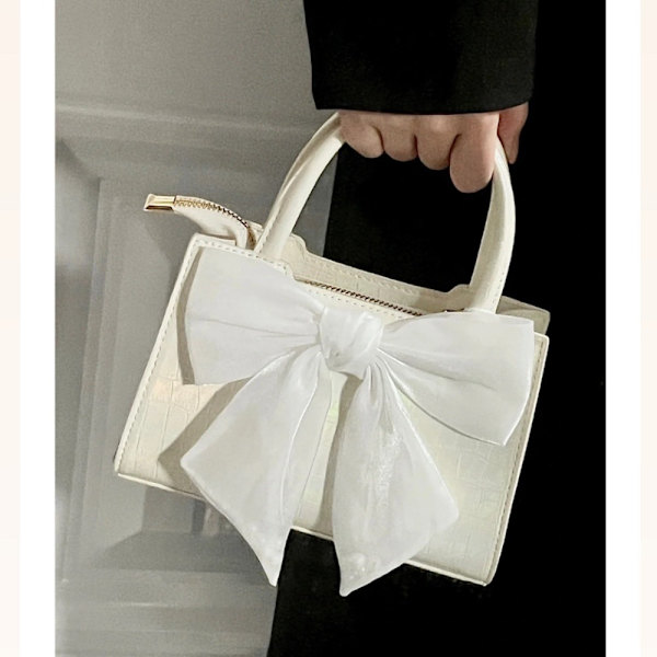 Kvinders clutchpung Håndtasker Sommer Pink Bowknot Tasker HVID White
