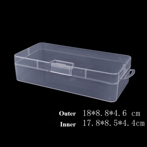 Läpinäkyvä säilytyslaatikko koruhelmisäiliö 18x8,8x4,6cm 18x8.8x4.6cm