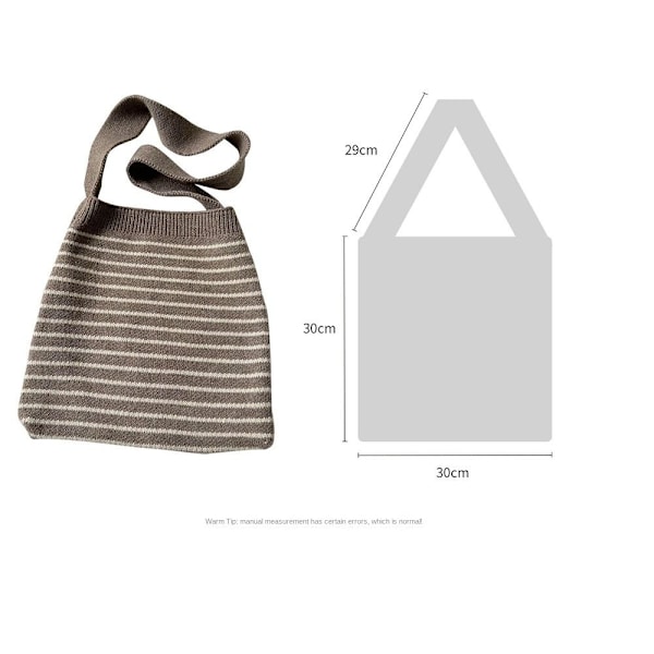 Randiga stickade väskor Handvävd väska BEIGE beige