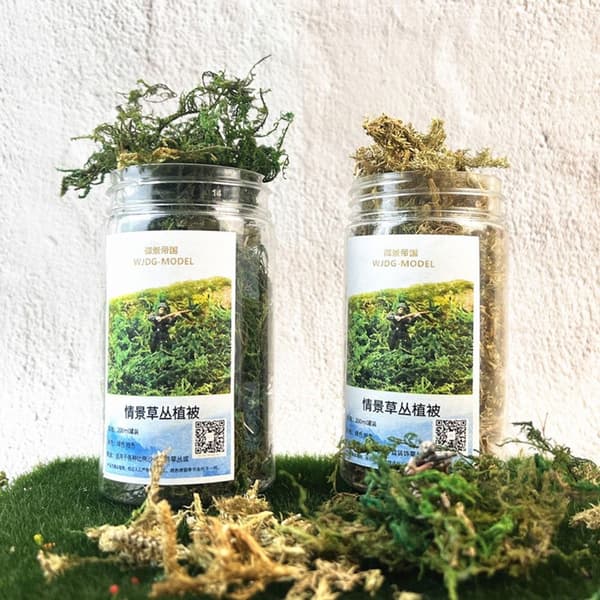 1 Box Simulerad Bush Moss Statiska Miniatyrväxter GUL yellow
