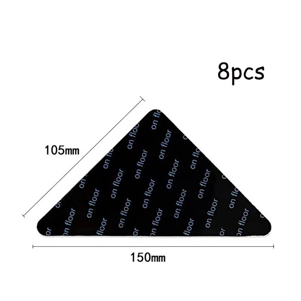 Sklisikkert klistremerke Teppefeste SVART TREKANT TREKANT black triangle-triangle