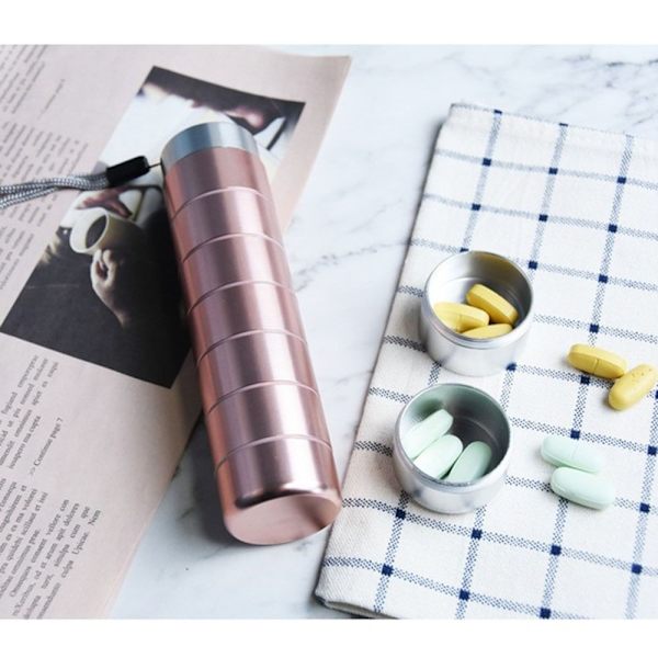 Alumiininen pillerisäiliö tasku case HARMAA Gray