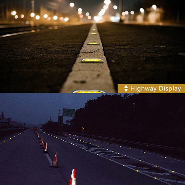 Solar Road Stud Light Trafikmarkeringsljus RÖTT BLINKAR RÖTT Red flashing