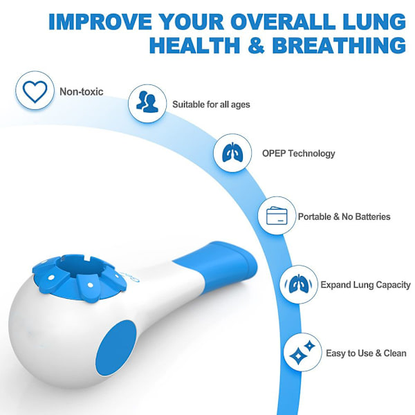 Natural Breathing Lung Recovery Exerciser Trainer blue