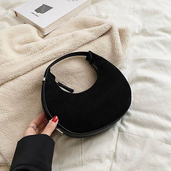 Naisten olkalaukut Scrub Leather -trendilaukku MUSTA Black