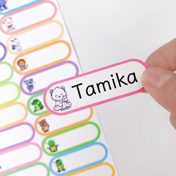 2 pussin kirjoitettavat nimitarrat, henkilökohtaiset tarrat 01 01 01