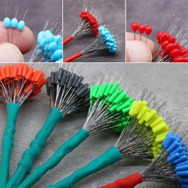 200 st Fishing Bobber Stopper oliv gummiböna RÖD S(0,6-2,0) Red S(0.6-2.0)-S(0.6-2.0)