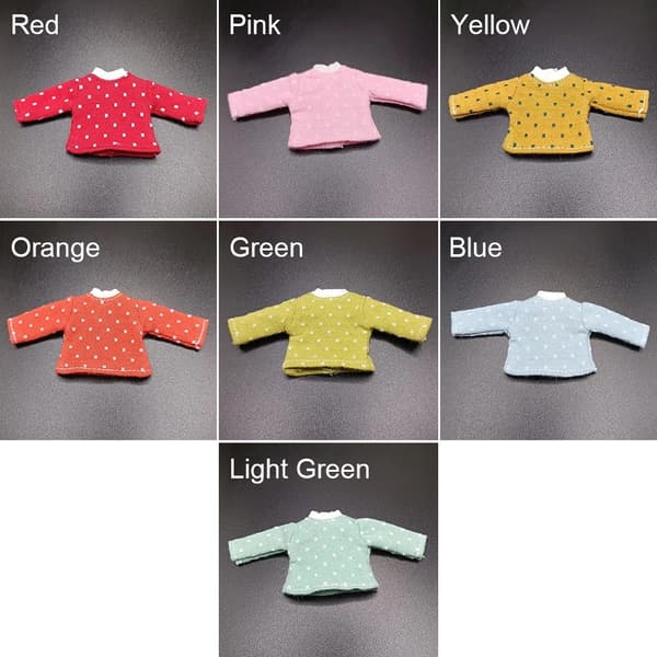 Docka T-shirt Bomull Dot Blus RÖD Red