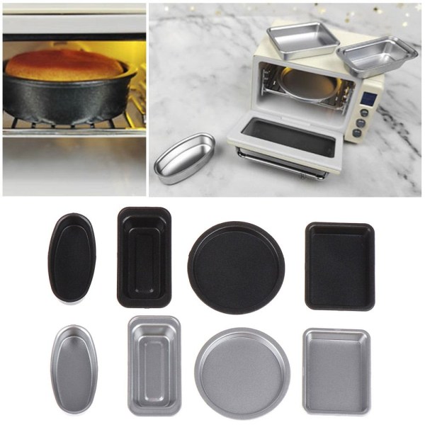 4STK Dukkehus Bageplade Miniature køkkenlegetøj SORT SORT black