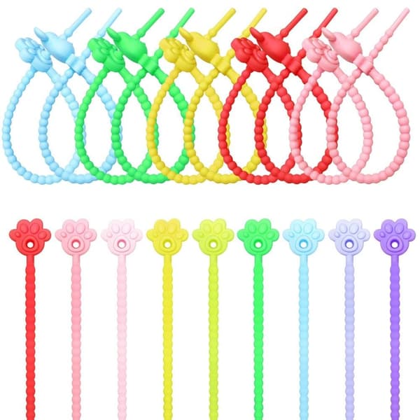 10 stk Kabelbinder silikonereb FARVE 2 FARVE 2 Color 2